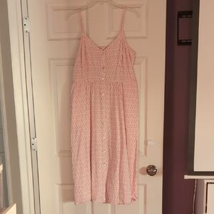 A New Day Pink and White Sleeveless Midi Sundress